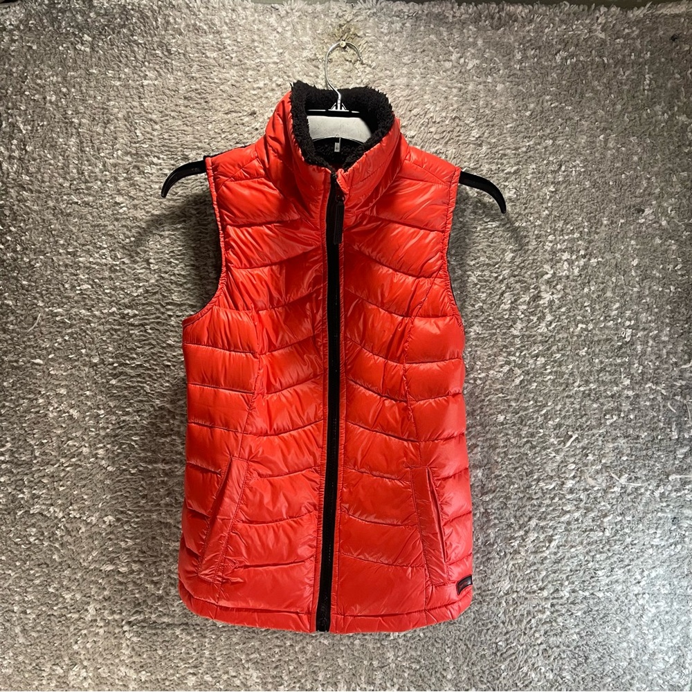 Calvin Klein CK Women Quilted Puffer Vest Jacket Down Feather Ribbed Small